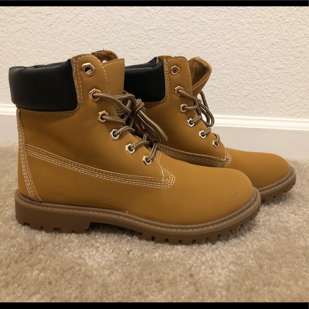 Faux Nubuck Lace-up Boots